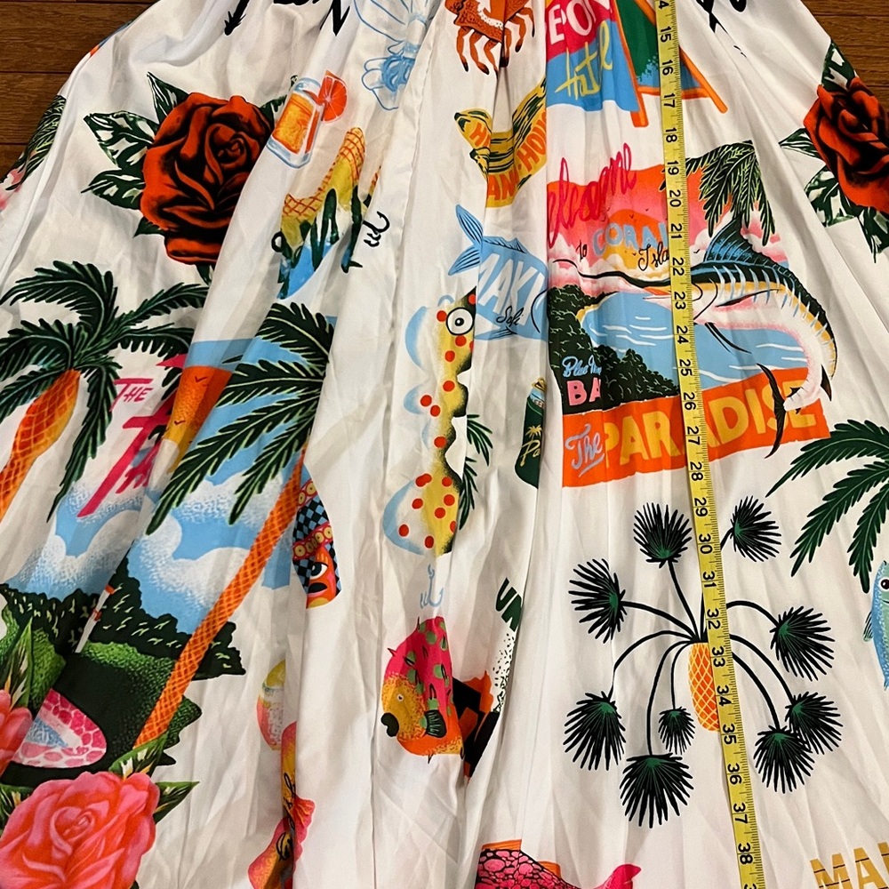 Cute Tropical Novelty Print Sleeveless Maxi Dress 🦀 - Picture 12 of 16